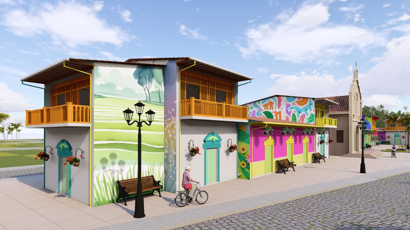 Render de referencia del paseo de fachadas de Proyecto Shalom II